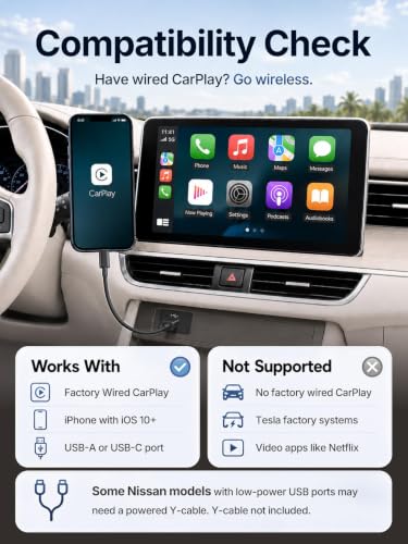 Wireless CarPlay & Android Auto Dongle for Digital Media Receivers Blue - color: Blue