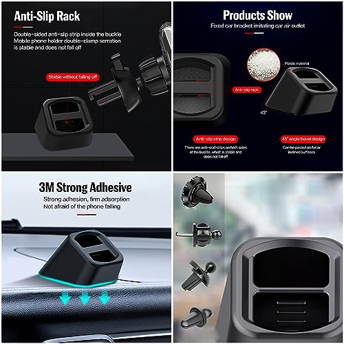 2 Pack Car Phone Holder Vent Mount Adapter Adhesive Dummy Air Vent Outlet Base Stand for Car Phone Holder Vent Clips Car Vent Phone Mount Holder Magnetic Wireless Car Charger GPS