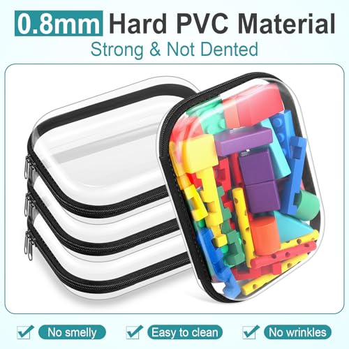 Sanwuta 6 Clear Hard Zipper Case, Black, 7.87 x 5.9 x 2 Inch - color: Black, size: 7.87 x 5.9 x 2 Inch