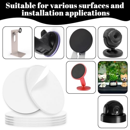 40 Pcs Double Sided Adhesive Pads 2"/50mm Round Heavy Duty Mounting Tape Clear Removable Dots for Car Phone Mounts Dashboard Dash Cam Base Home Office
