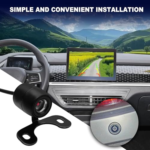 Car Reversing Camera, IP68 Waterproof HD Night Vision Rear View Cameras, 170 Degree Wide-Angle Dynamic Path Guide Line Camera, with Bracket Wire Harness, Universal for Cars (Black)