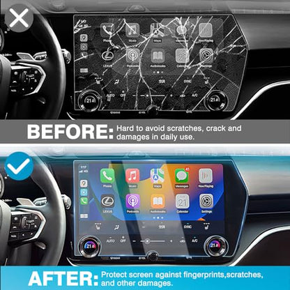 Karltys [Upgrade 2 Pack Screen Protector for Lexus RZ 300e 450e 14-Inch 2023~2026 [No Glare & Fingerprint] Tempered Glass Lexus RZ 300e 450e Accessories - size: 14 Inch 2023~2025 Lexus RZ 300e 450e