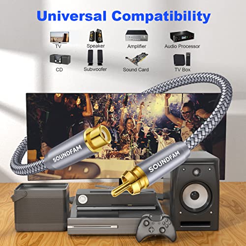 RCA Extension Cable,Subwoofer Cable Male to Female Gold-Plated for Home Theater, TV, Amplifier, Speaker etc-Grey(16ft/5M) - size: 16ft/5M, style: Subwoofer M/F