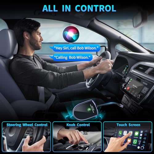 Wireless CarPlay Adapter for Apple iPhone (2025 Upgrade) – Instant Wireless CarPlay, Ultra-Low Latency, Stable Connection, Mini Bluetooth Dongle for iOS 10+ & Cars 2016+, Plug & Play Type-C