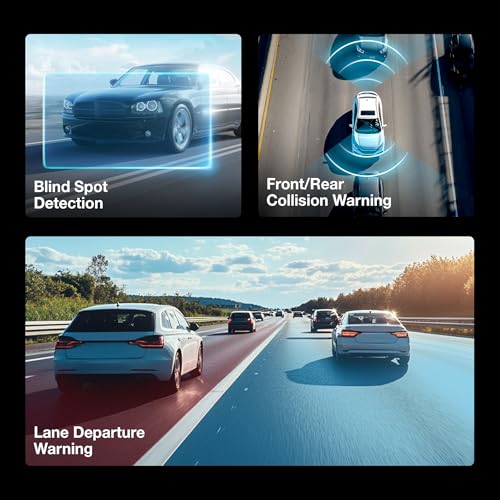 Type S T200 AI Driver Assistance Dash Cam Powered by ADAS, 1440p, Collision Alerts, Lane and Pedestrian Detection, Vehicle Departure Reminders, Front Rear 2 Channel Smart 24/7 Video Surveillance - style: 2K