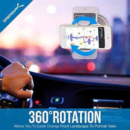 Sabrent Universal Car Window/Dash Mount Holder for Most Smartphones Devices [White] (CM-SPHW)