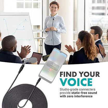 Movo MC10 3.5mm Audio Cable - 3.5mm TRS Female to Male 10ft Extension Cord for Microphones, Headphones, and More - size: 10-foot