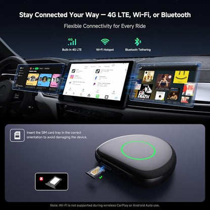 Wireless CarPlay&Android Auto Adapter Magic AI Box 4GB+64GB