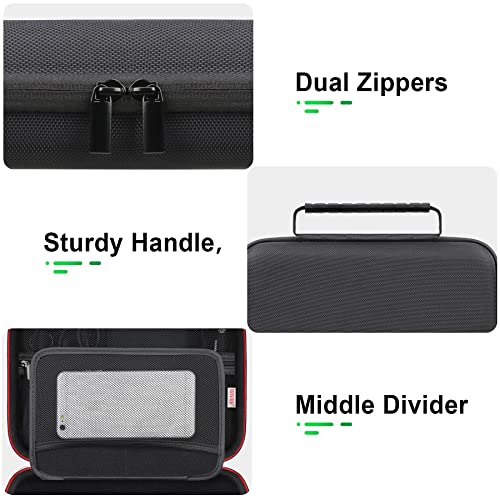 BOVKE Hard Carrying GPS Case for 10-inch Garmin Dezl OTR1000 / OTR1010 / RV 1090 GPS Navigator System, Mesh Pocket for Car Charger, USB Cables, Black