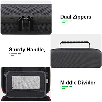 BOVKE Hard Carrying GPS Case for 10-inch Garmin Dezl OTR1000 / OTR1010 / RV 1090 GPS Navigator System, Mesh Pocket for Car Charger, USB Cables, Black