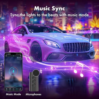 Car LED Lights, RGB Smart Car Interior Lights, App Remote Control - color: RGB 48SMD