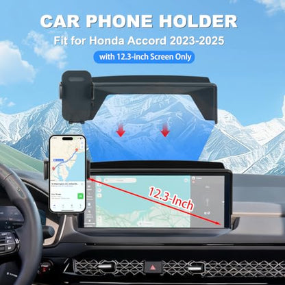 Car Phone Holder Fit for 2023-2025 Honda Accord Accessories Phone Mount 12.3-inch Screen Fixed Clip, Cell Phone Automobile Cradles Hands-Free 360 Degree Rotation Not Affect Air Vent - size: 2023-2025 Honda Accord