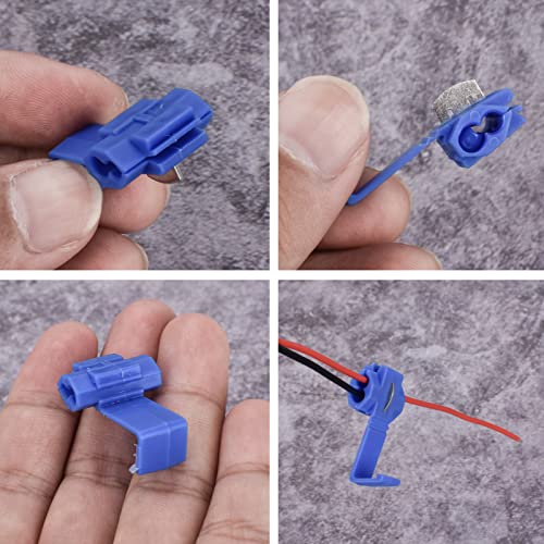AccEncyc 60Pcs Solderless Quick Splice Wire Connectors 18-14 AWG Splice Connector Snap Electrical Wire Connector Cold Pressed Insulated Electric Wire Splice Connectors