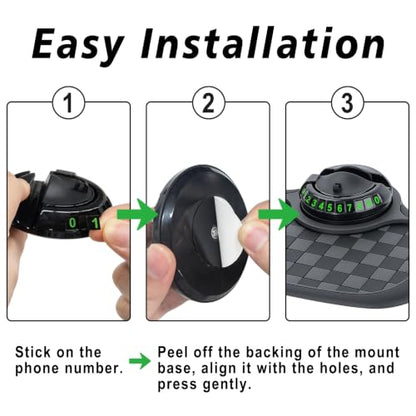 Car Anti-Slip Mat, 360° Rotating Universal Phone Holder for Car Dashboard - color: Black & Gray