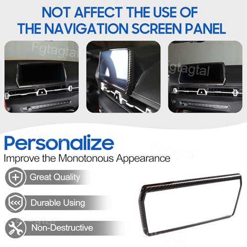 GPS Screen Frame Fit for Toyota Supra GR A90 A91 MK5 2019-2026 Car Navigation Screen Trim Cover, Center Display Frame Trim Cover Decoration (Carbon Fiber Pattern Black)