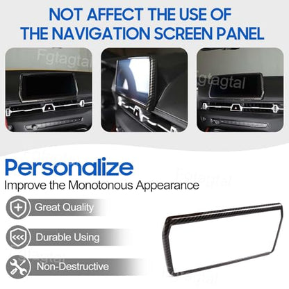 GPS Screen Frame Fit for Toyota Supra GR A90 A91 MK5 2019-2026 Car Navigation Screen Trim Cover, Center Display Frame Trim Cover Decoration (Carbon Fiber Pattern Black)