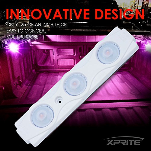 Xprite Purple 8 PCS Truck Pickup Bed Light Kit, 24 Led Cargo Rock Light - color: Purple