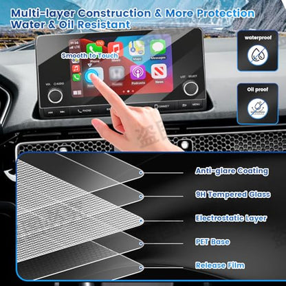 1PC Screen Protector Compatible with Honda Civic Sport LX EX 2022-2025 and CR-V 2023-2025 7-Inch Touchscreen, 11th Gen. Civic Accessories, 9H Anti-Glare Car Radio Tempered Glass Screen Cover - color: Honda Civic/CR-V 2023-2025 2026 CRV 7-Inch