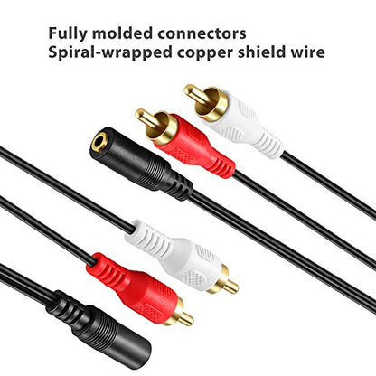 OBVIS 3.5mm to RCA Stereo Audio Cable Adapter