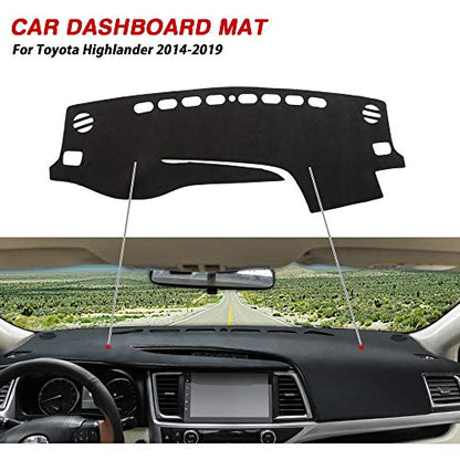 CARTIST Dashboard Cover Mat for 2014-2017 2018 2019 Toyota Highlander Accessories Dash Cover Suede Dash Mat Sunshade Glare UV Rays Protector - size: dash mat for Toyota Highlander 2014-2019