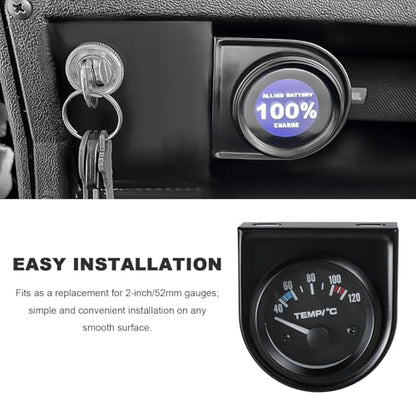 2PCS Single Gauge Mounting Panel, 52mm 2.1 Inch Gauge Pillar Mount Pod Holder with Single Hole, Universal Metal Dashboard Gauges Mounting Bracket Holder for Sedan Truck Boat - color: 2 PCS