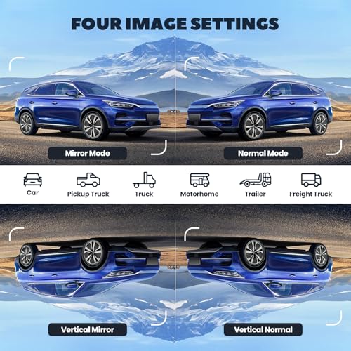 Wireless Backup Camera With 5" Monitor, RV Solar Back Up Camera Systems HD 1080P Monitor With Video Recording, Rechargeable Infrared Night Vision Rear View Cameras For RVs Car Truck Trailer Pickup Van