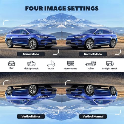 Wireless Backup Camera With 5" Monitor, RV Solar Back Up Camera Systems HD 1080P Monitor With Video Recording, Rechargeable Infrared Night Vision Rear View Cameras For RVs Car Truck Trailer Pickup Van