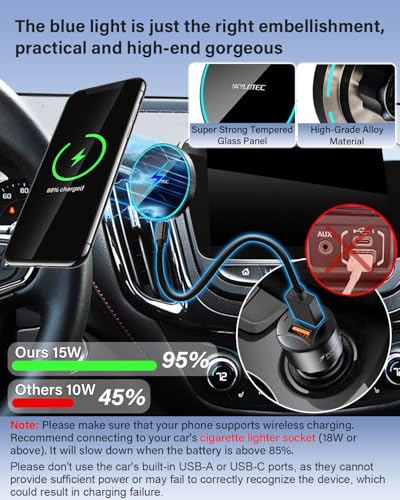 SKYLOTEC Magnetic Charger Phone Holder for Mazda CX-5 CX 5 2017-2025 - color: Magnetic Wireless Charger, size: CX-5 2017-2025