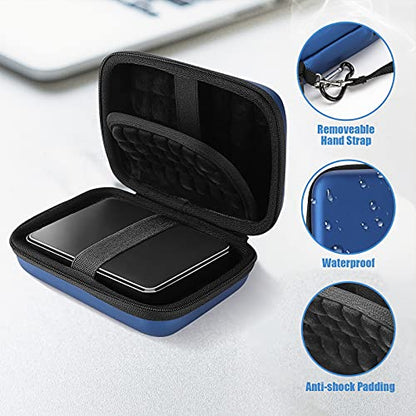 ProCase Hard Drive Case 2.5 Inch for Elements WD My Passport Canvio Basics Seagate Backup Plus Slim Expansion 1TB 2TB 3TB 4TB, Portable Carrying Case Holds 2 External Hard Drives -Navy - color: Navy