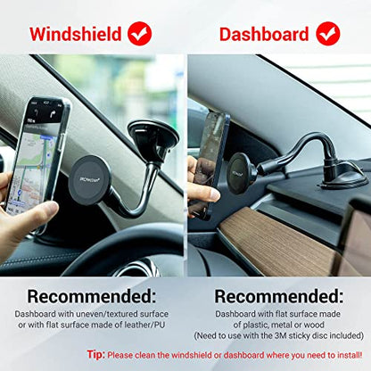 PROfezzion for MagSafe Car Windshield Mount Magnetic Holder, Suction Cup - style: Car Windshield, Dash or Vent