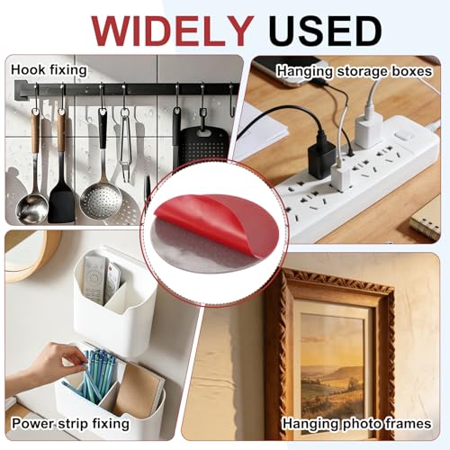 40 Pcs Double Sided Adhesive Pads, 1.38" / 0.98" Dia Dash Cam Sticky Pads Self-Adhesive Round Mounting Foam Tape Waterproof & Heat Resistant for Car Walls Picture Home Decor, Red - size: 1.38" / 0.98" Dia