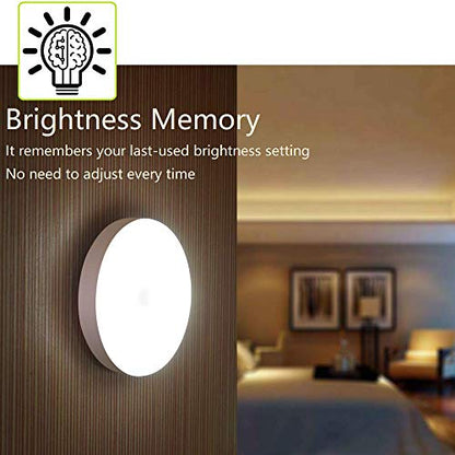 RTSU Mini Touch Light, Rechargeable Battery Operated Closet Lights Wardrobe Lights, Magnetic Stick-on Anywhere LED Night Light, Wireless Under Cabinet Lighting, Dimmable Tap Push Light Lamp - color: Ivory White-flat