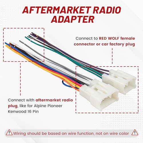 RED WOLF Stereo Harness for 1992-2019 Toyota, 2010-2019 Subaru Aftermarket Radio Wire Harness Female + Male Plug Connector Without JBL System Add Subwoofer Amplifier