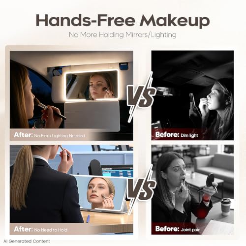 Upgraded Car Sun Visor Mirror Vanity as Gifts for Women Girl Men Makeup