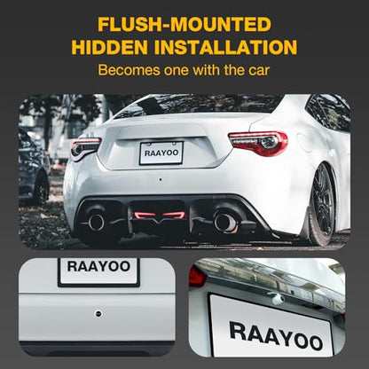 AHD 1080P Backup Camera Flush Mount, Metal Housing 170° Wide View Angle Rear/Side/Front View Camera for Car, HD Clear Night Vision IP69 Waterproof Reverse Camera, 18.5mm, 12V/24V, White