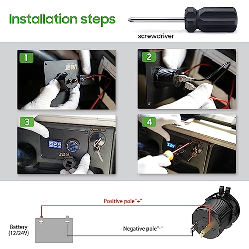 10L0L 12V Dual USB Outlet Quick Charge 3.0 for Golf Cart UTV ATV Boat Truck - color: Dual USB