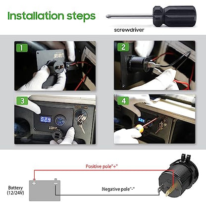 10L0L 12V Dual USB Outlet Quick Charge 3.0 for Golf Cart UTV ATV Boat Truck - color: Dual USB