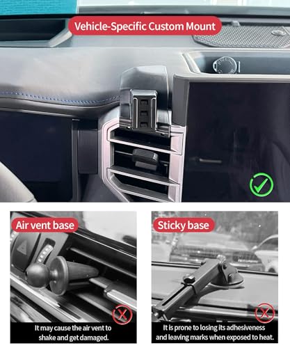 Auto Clamp Car Phone Holder for Toyota Sequoia 2023-2026, Tundra 2022-2026 - size: 【Leather Dashboard】For 2022-2026 Tundra / Sequoia
