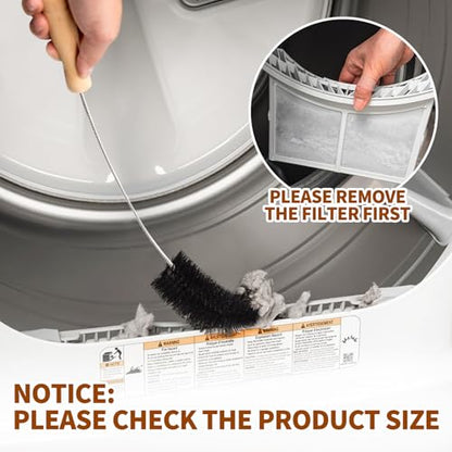 2Pack Flexible Dryer Vent Cleaning Brush - 304 Stainless Steel Lint Remover Refrigerator Coil Cleaning Brush Clothes Trap Duct Remover Home Essential Cleaning Tool Dryer Lint Brush