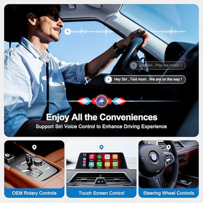 FAIMEE AI Box Wireless CarPlay & Auto Adapter - Plug & Play, Dual-Band WiFi, Bluetooth 5.0, 4K Video Support, Android 12.0 System, Compatible with Factory CarPlay & Android Auto （4GB RAM+32GB ROM）