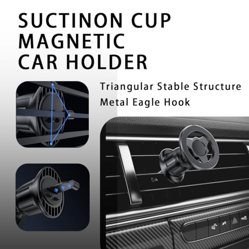 Car Magnetic Phone Holder, 360 Degree Rotation Auto Cellphone Mount for Dashboard Air Vent, Strong Magnet Vehicle Interior Smartphone Hook, Universal for SUV Sedan Trucks (Vent/Style A) - color: Vent/Style A