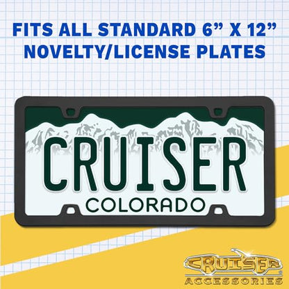 Cruiser Accessories Slim Rim License Plate Frame, Chrome - color: Chrome