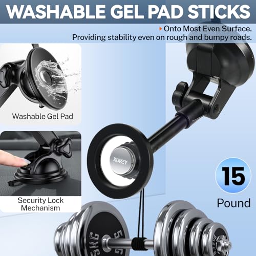 XUKEY Magnetic Car Phone Holder for Dashboard Windshield Vent Car Mount with Adjustable Telescopic Arm for Your Car Accessories Suction Cellphone Stand for iPhone 16 15 14 13 12 Pro Max Samsung