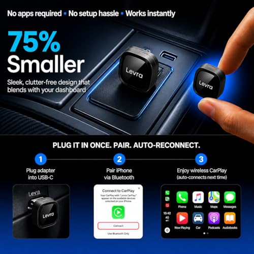 Apple CarPlay Wireless Adapter, Ultra-Compact Multi-User Auto-Connect