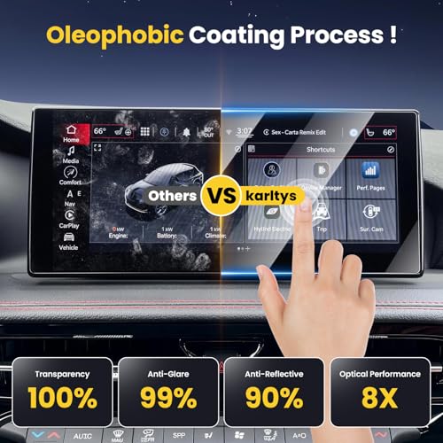 Karltys Screen Protector for Dodge Hornet 10.25 inch 2023-2026 (GT/GT Plus/R/T/R/T Plus) [No Glare & Fingerprint] Tempered Glass Dodge Hornet Accessories - size: 10.25"Dodge Hornet 2023-2026