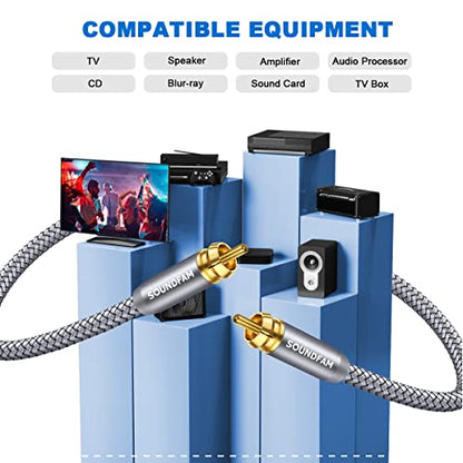 RCA Subwoofer Cable 6ft/2M RCA Cable Male to Male Gold Plated Connector for Subwoofer,Home Theater,Amplifier,TV-Grey - size: 6ft/2M, style: Subwoofer M/M