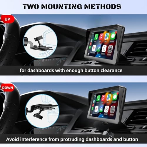 CD Slot Phone Mount for Car, 17mm Ball Adapter with Locking System, Compatible with Portable CarPlay Screen, Baby Monitor & Cell Phone Holder