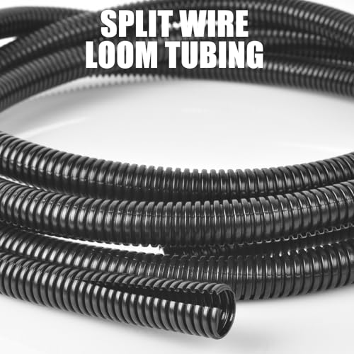 1 Inch Wire Loom Split Tubing - 25 ft Cord Protector Electric Wires Covers, Automotive Wire Flexible Conduit - size: 1"-25ft