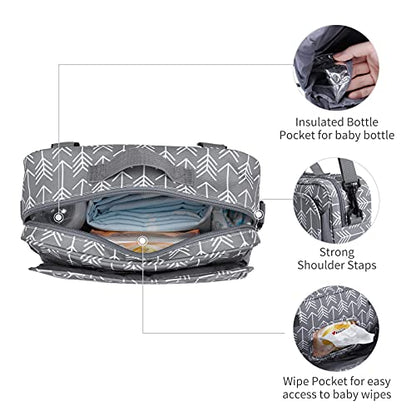 GOGOSO Universal Stroller Caddy Accessories All-in-One Baby Organizer with Insulated Pocket,Capacity for Diapers, Toys & Snacks, Dark Gray - color: arrow