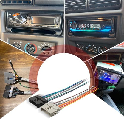 RED WOLF Car Radio Wire Harness Replacement for Jeep Cherokee 1997-2001, 1999 Chrysler 300m 1999-2001, Dodge Neon 1995-2001 Install Aftermarket Stereo Wiring Cable Connector Adapter Plug